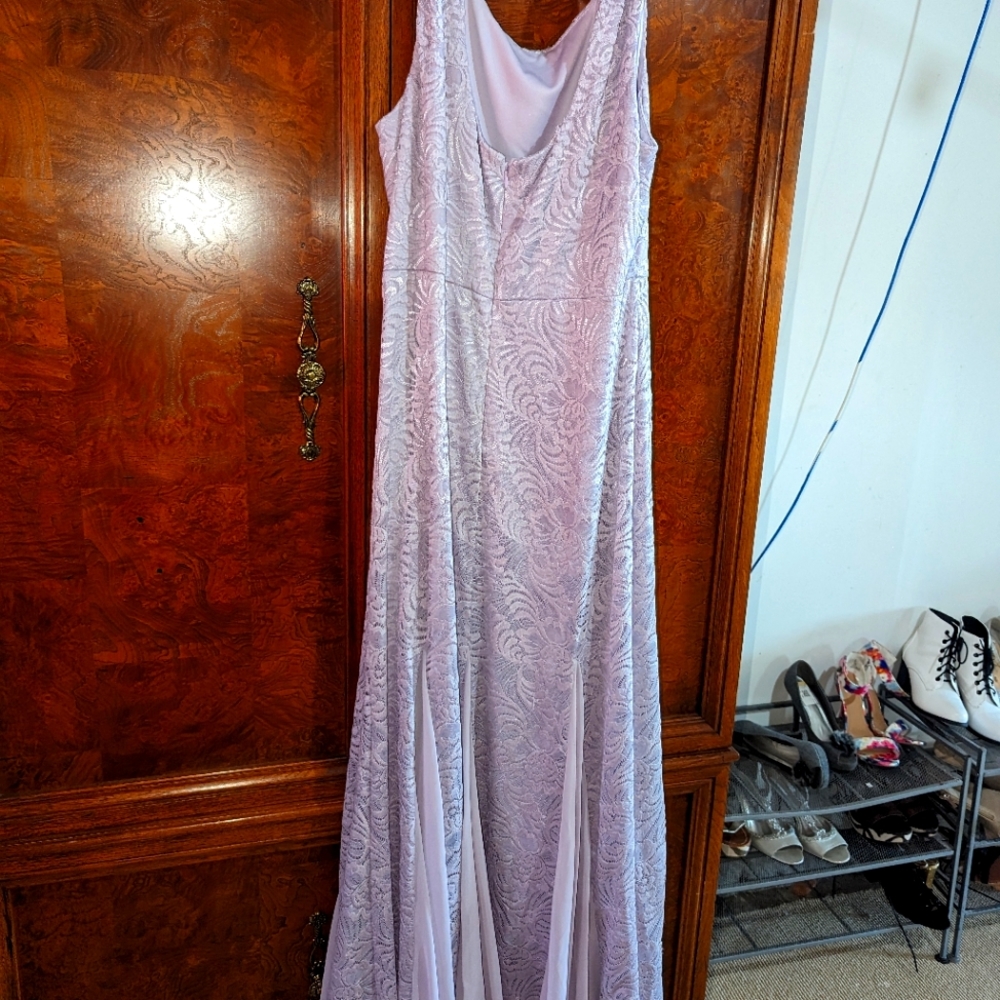 A beautiful nice flare light violet lace dress